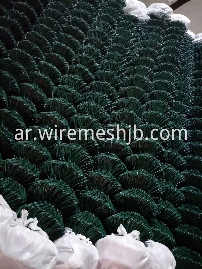 Green PVC Coated Chain Link Fence/Diamond Wire Mesh